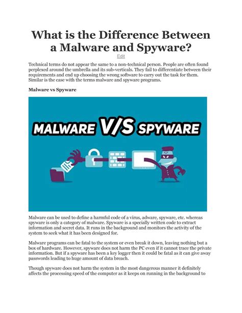 What Is The Difference Between A Malware And Spyware By Martina Laura