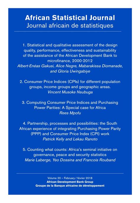 African Statistical Journal - Vol. 20 by African Development Bank - Issuu