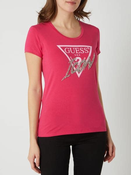 Guess T Shirt Mit Stretch Anteil In Rosé Online Kaufen 1055286 Pandc