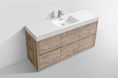 Shop for single sink bathroom vanities in bathroom vanities. Bliss 60" Single Sink Floor Mount Nature Wood Modern ...