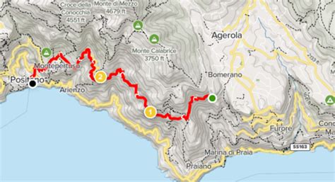 Path Of The Gods Positano Hiking Map How To Hike The Amalfi Coast