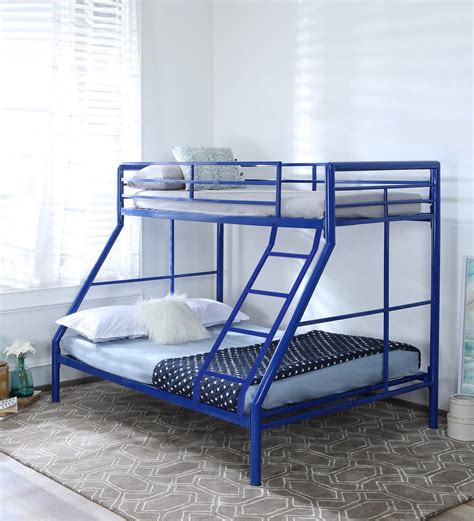 Buy Parsons Twin Over Full Metal Bunk Bed In Blue By Steelfurn Online