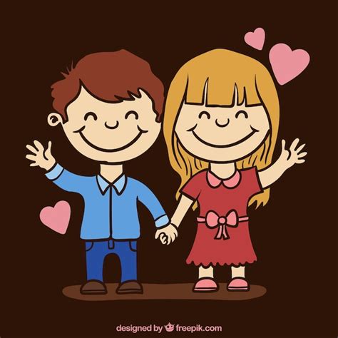 Lovely Cartoon Love Couple Vector Free Download