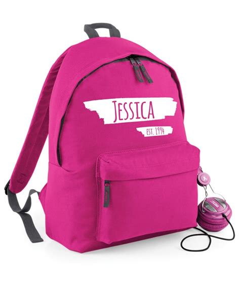 Items Similar To Personalised School Bags With Any Name And Year On Etsy