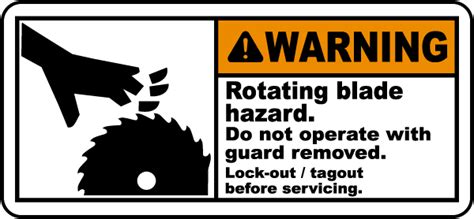 Warning Rotating Blade Hazard Label J5805 By