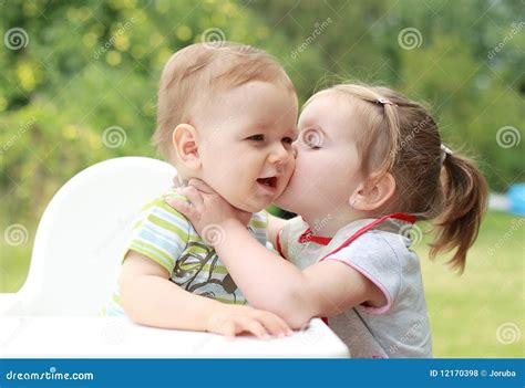 Children Kissing Stock Photo Image Of Childhood Like 12170398