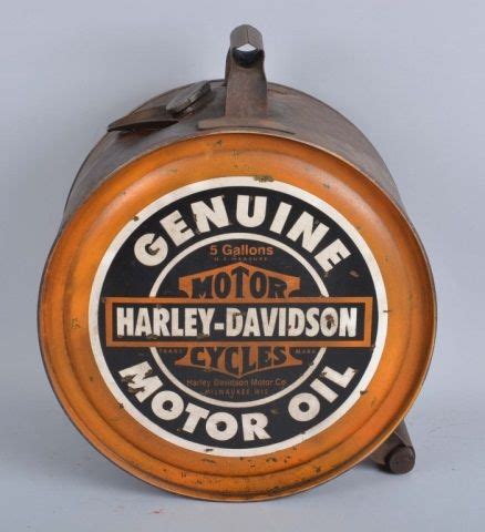 Lot Harley Davidson Five Gallon Rocker Metal Can This Logo Can