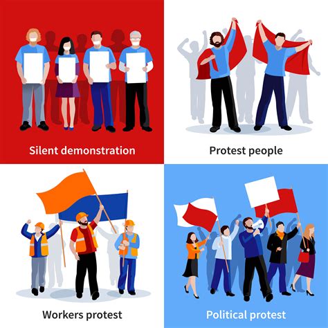 Demonstration Protest People 2x2 Icons Set 483660 Vector Art At Vecteezy