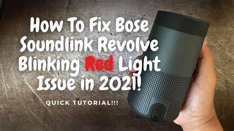 How To Fix Flashing Red Light On Bose Soundlink Revolve In 2021 Youtube