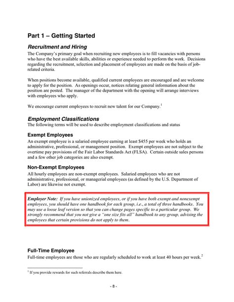 Sample Employee Handbook In Word And Pdf Formats Page 8 Of 35