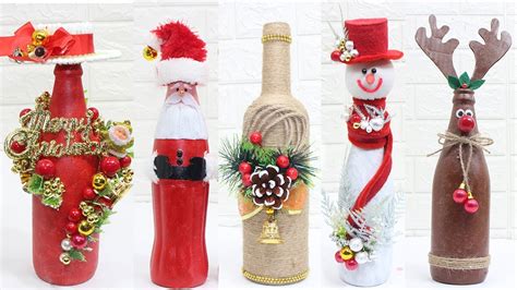 11 Christmas Bottle Decoration Ideas Home Decorating Ideas Easy Youtube