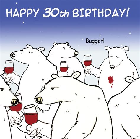 Buy Twizler Funny Birthday Card With Polar Bear And Wine 30th