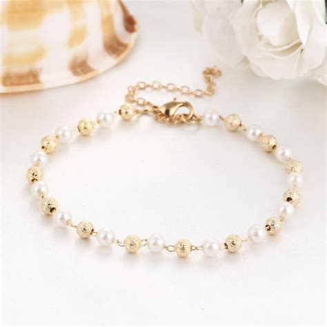 Buy If You New Simulated Pearl Charm Bead Bracelet