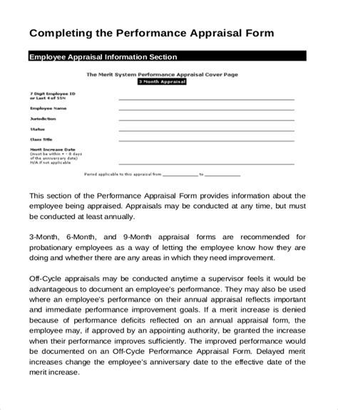 Free 9 Sample Annual Appraisal Forms In Pdf Ms Word