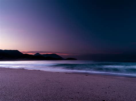 Download 1400x1050 wallpaper calm, beach, purple, sunset, standard 4:3 ...