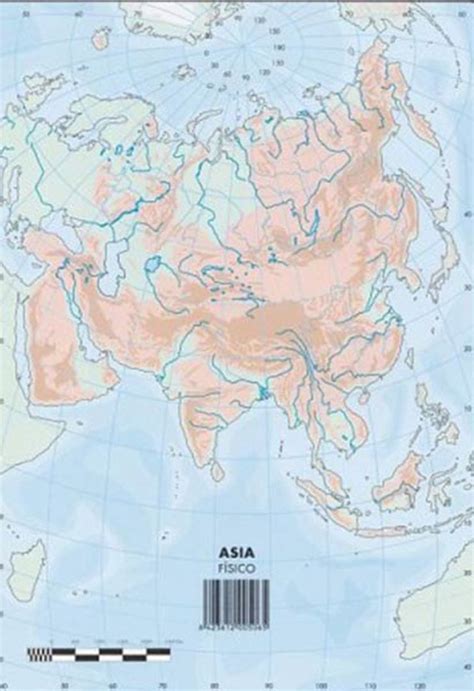 Mapas Mudo Asia Fisico Pte 50u Selvi Almacenes Vh