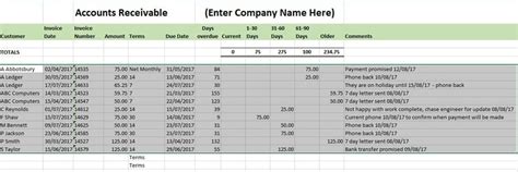 Free Accounts Receivable Spreadsheet Template PRINTABLE TEMPLATES