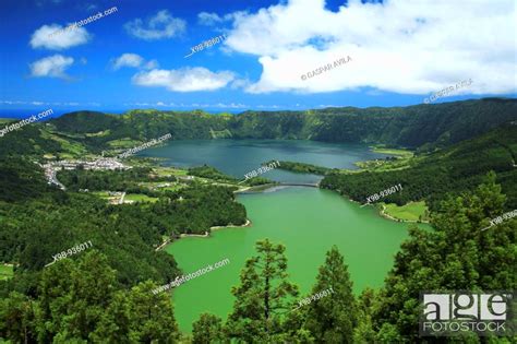 Sete Cidades Crater And The Twin Lakes Sao Miguel Island Azores