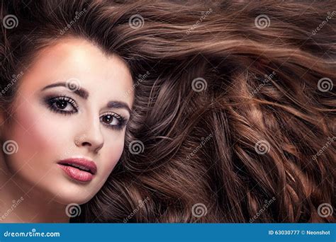 Beauty Portrait Of Girl With Long Hair Stock Image Image Of Cosmetic