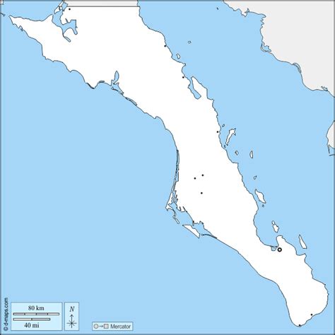 Baja California Sur Mapa Gratuito Mapa Mudo Gratuito Mapa En Blanco