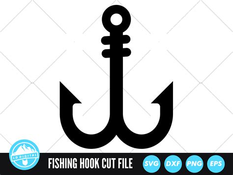 Fish Hook Svg Fishing Hook Cut File Fishing Rod Hook Svg By Ld