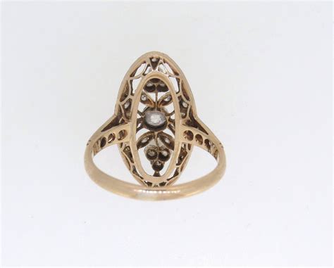 Edwardian 18ct Gold Floral Design Diamond Cluster Ring Berridges