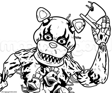 Five Nights At Freddy S 4 Coloring Page Nightmare Coloring Home