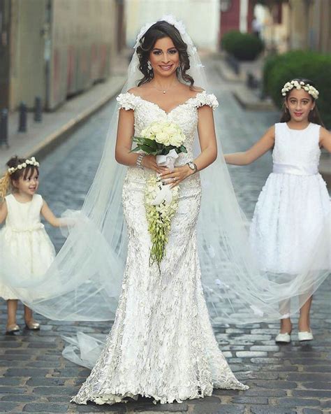With Veil Lace Wedding Dress Mermaid Off The Shoulder Said Mhamad Dress