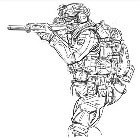 Special Forces Military Drawings Soldier Drawing Army Drawing