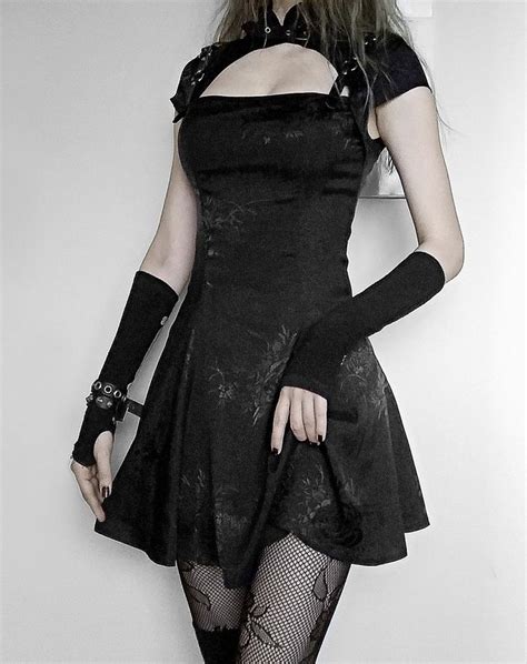 black street fashion gothic punk floral pattern short dress punk dress cute short dresses