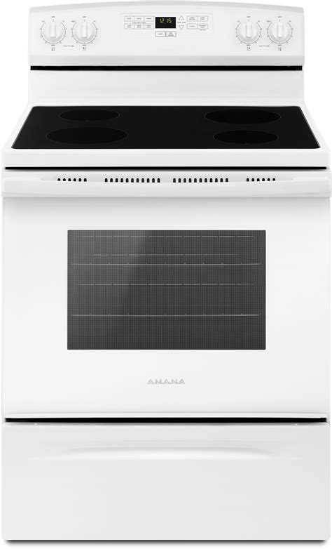 Amana Aer6303mfw 30 Inch Electric Range With 4 Radiant Heating Elements