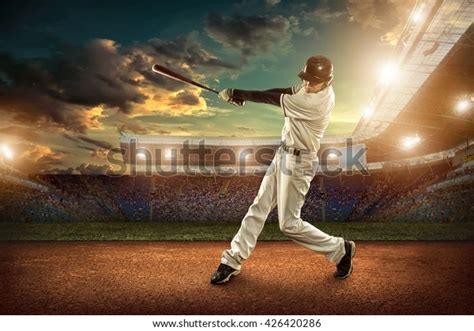 Baseball Players Action On Stadium Stock Photo Edit Now 426420286