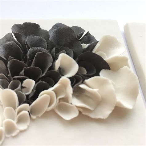 Porcelain Decorative Blossom Tile Ceramic Flower Wall Decor Etsy