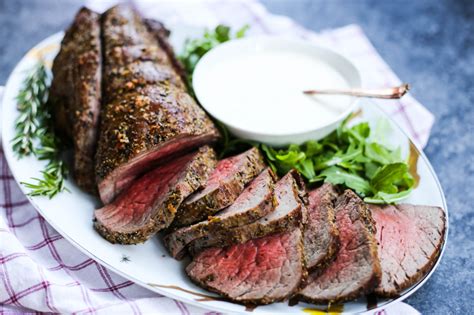 Add a green salad tossed with caramelized pecans and orange segments, and some parker. Roast Beef Tenderloin with Creamy Horseradish Sauce - The Defined Dish | Recipe | Creamy ...