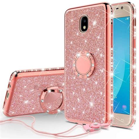 soga diamond bling glitter cute phone case with kickstand compatible for samsung galaxy j7 2018