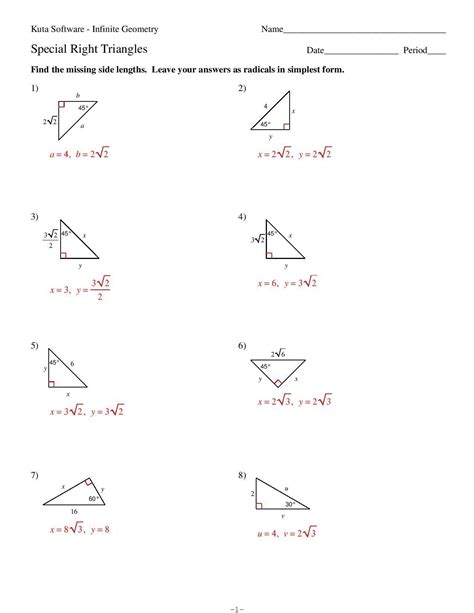 Special Right Triangles Worksheet Answer Key With Work › Athens Mutual