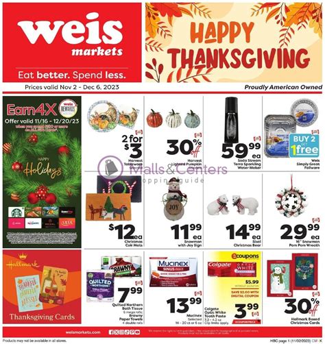 Weis Markets Weekly Ad From Thu 1122023 Sales And Flyers Specials