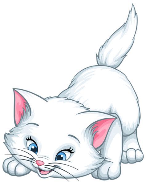 White Kitten Cartoon Png Clip Art Image Kitten Drawing Kitten