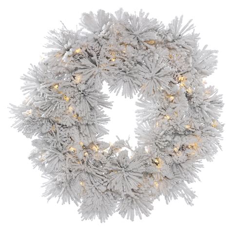 Vickerman 36 Flocked Alberta Artificial Christmas Wreath With 100 Warm