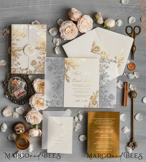 Wedding Invitations Gold Rose Gold Silver Glitter