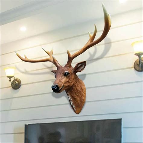Home Wall Decorations Deer Head Wall Hanging Wall Decorated Bar