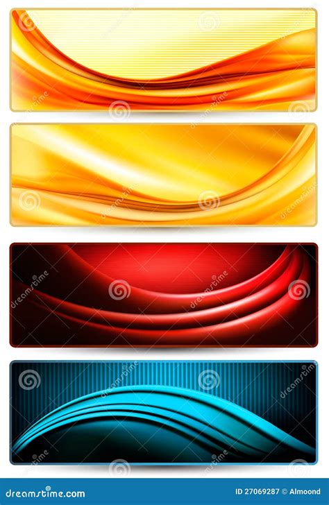Set Of Colorful Abstract Business Banners Stock Vector Illustration