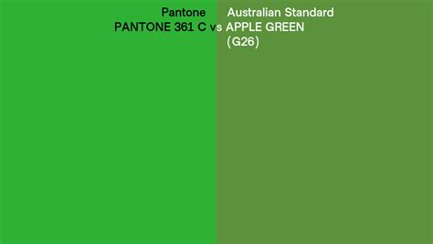 Pantone 361 C Vs Australian Standard Apple Green G26 Side By Side