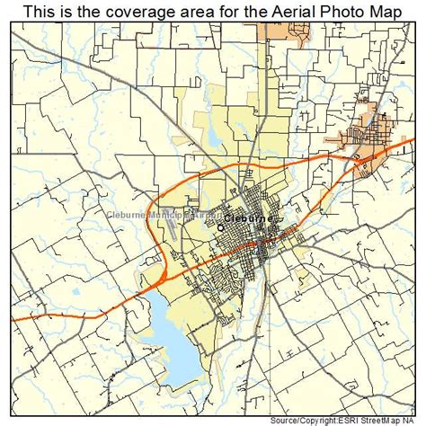 Aerial Photography Map Of Cleburne Tx Texas