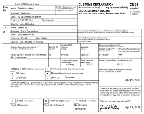 What Is A Customs Declaration Cn23 Form Pdf Download