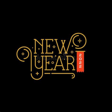 New Year 2022 With Banner New Year 2022 With Writing Banner Stock