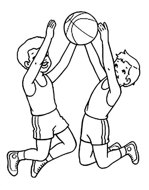 Free Basketball Drawing To Download And Color Basketball Kids