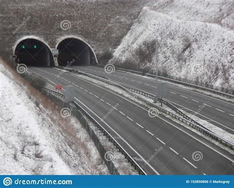 Road Tunnels In Winter Stock Photo Image Of Highway 152850806