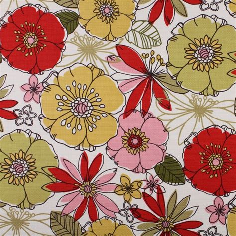 Blossom Floral Print Upholstery Fabric Contemporary Upholstery