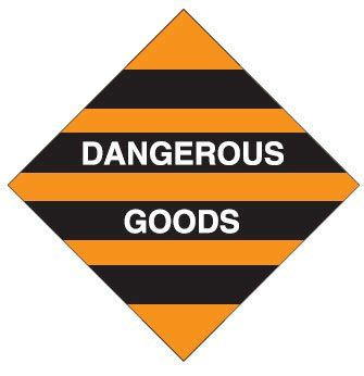 Hazardous Material Placards Label Dangerous Goods Black Orange